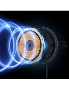 Baseus trådlös billaddare med MagSafe 15W hållare för luftventil + USB-A 25W svart (CW01)