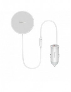 Baseus trådlös billaddare med MagSafe 15W hållare för luftventil + USB-A 25W vit (CW01)