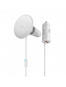 Baseus trådlös billaddare med MagSafe 15W hållare för luftventil + USB-A 25W vit (CW01)