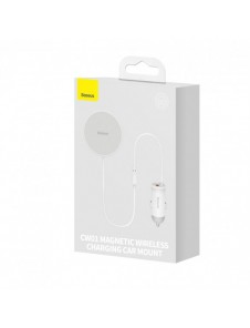 Baseus trådlös billaddare med MagSafe 15W hållare för luftventil + USB-A 25W vit (CW01)