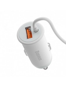 Baseus trådlös billaddare med MagSafe 15W hållare för luftventil + USB-A 25W vit (CW01)