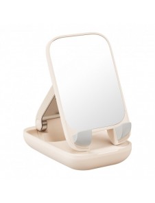 Justerbart telefonställ med spegel Baseus Seashell Series - beige