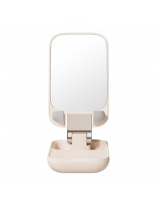 Justerbart telefonställ med spegel Baseus Seashell Series - beige