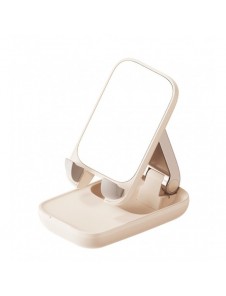 Justerbart telefonställ med spegel Baseus Seashell Series - beige