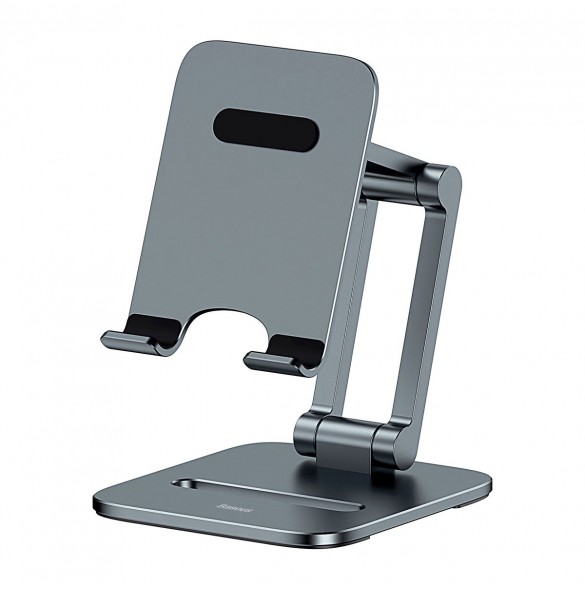 Baseus Desktop Biaxial Vikbart metallställ för smartphone/ställ grått (LUSZ000013)