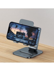 Baseus Desktop Biaxial Vikbart metallställ för smartphone/ställ grått (LUSZ000013)