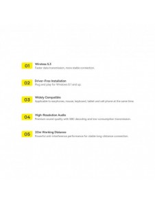 Baseus BA07 Bluetooth USB-adapter - svart