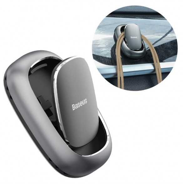 Baseus Beetle 2x självhäftande bilfordon och hemhängare fordonskrokhållare grå (ACGGJK-0G)