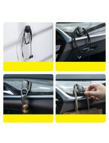 Baseus Beetle 2x självhäftande bilfordon och hemhängare fordonskrokhållare grå (ACGGJK-0G)