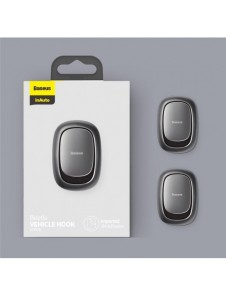 Baseus Beetle 2x självhäftande bilfordon och hemhängare fordonskrokhållare grå (ACGGJK-0G)