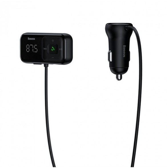 Trådlös Bluetooth FM-sändare med laddare Baseus S-16 (Overseas edition) - svart