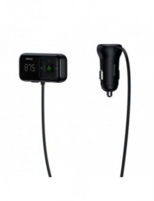 Trådlös Bluetooth FM-sändare med laddare Baseus S-16 (Overseas edition) - svart