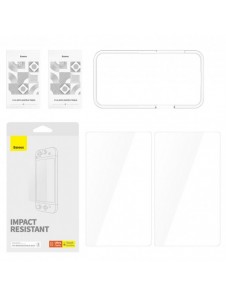 Set med 2x Baseus Crystal härdat glas för Nintendo Switch 2019 + monteringssats - transparent