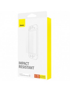 Set med 2x Baseus Crystal härdat glas för Nintendo Switch OLED 2021 + monteringssats - transparent