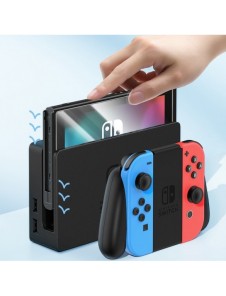 Set med 2x Baseus Crystal härdat glas för Nintendo Switch OLED 2021 + monteringssats - transparent