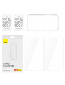 Set med 2x Baseus Crystal härdat glas för Nintendo Switch OLED 2021 + monteringssats - transparent
