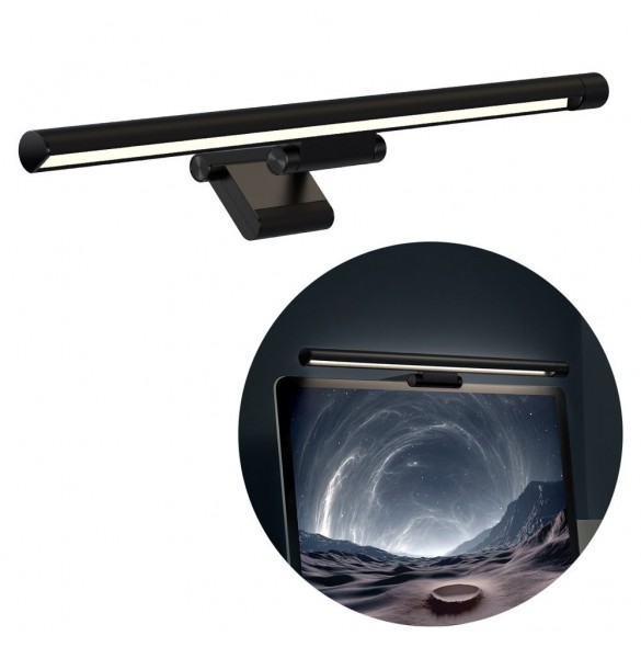 Baseus i-wok Series LED-lampa för skrivbordsbelysning för bildskärmsbelysning svart (DGIWK-P01)