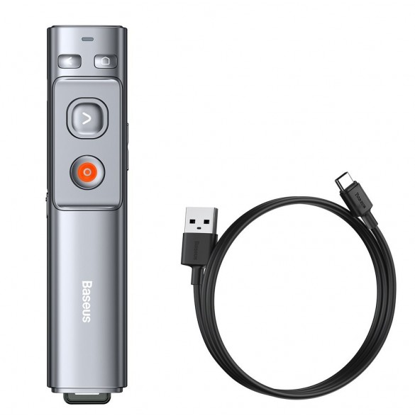 Baseus Orange Dot laserpekarfjärrkontroll för PC-presentation med inbyggt batteri grått (WKCD000013)