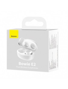 Baseus Bowie E2 trådlösa hörlurar TWS Bluetooth 5.2 vattentät IP55 vit (NGTW090002)