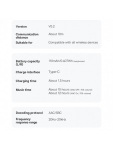 Baseus Bowie U2 Pro TWS ANC trådlösa Bluetooth-hörlurar - kräm och vit