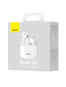 Baseus E3 Wireless Bluetooth 5.0 TWS Öronsnäckor Vattentät IP64 Vit (NGTW080002)