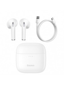 Baseus E8 Wireless Bluetooth 5.0 TWS Öronsnäckor Vattentät IPX5 Vit (NGE8-02)
