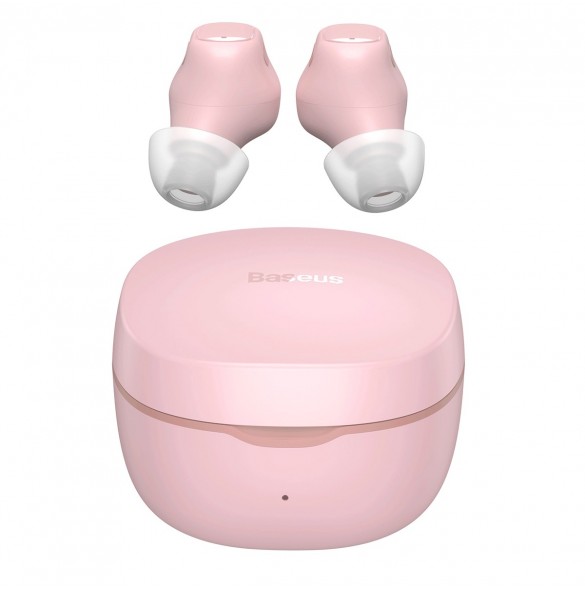 Baseus Encok WM01 TWS trådlösa in-ear Bluetooth 5.3 hörlurar Rosa uppgraderad version (NGTW240004)