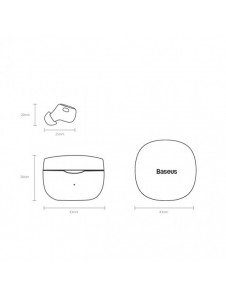 Baseus Encok WM01 TWS trådlösa in-ear Bluetooth 5.3 hörlurar vit uppgraderad version (NGTW240002)