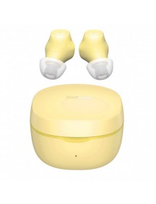 Baseus Encok WM01 TWS trådlösa in-ear Bluetooth 5.3 hörlurar Gul uppgraderad version (NGTW240011)