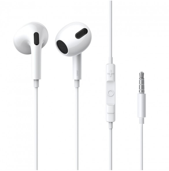 Baseus Encok H17 3,5 mm minijack trådbundna hörlurar vita (NGCR020002)