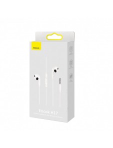 Baseus Encok H17 3,5 mm minijack trådbundna hörlurar vita (NGCR020002)