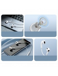 Baseus Encok H17 3,5 mm minijack trådbundna hörlurar vita (NGCR020002)