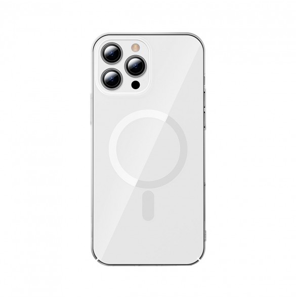 Baseus Crystal Case Magnetic Case för iPhone 13 Pro Max + Transparent skärmglas (MagSafe-kompatibelt) (ARJT000202)