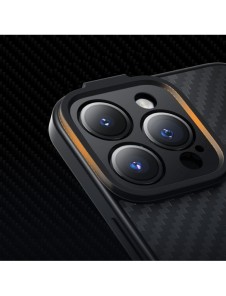 Pansarfodral för iPhone 14 Pro Max kompatibelt med MagSafe Baseus Syntetfiber härdat glas - svart