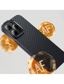 Pansarfodral för iPhone 14 Pro Max kompatibelt med MagSafe Baseus Syntetfiber härdat glas - svart