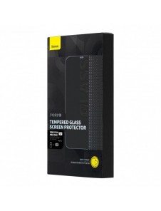 Baseus helskärmshärdat glas för iPhone 14 Pro Max med högtalarskydd 0,3 mm + monteringsram
