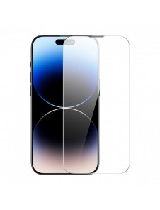 Baseus Set med 2x härdat glas för iPhone 14 Pro Max helskärm med högtalarskydd 0,3 mm + monteringsram