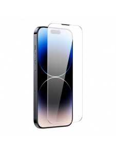 Baseus Set med 2x härdat glas för iPhone 14 Pro Max helskärm med högtalarskydd 0,3 mm + monteringsram