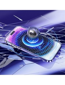 Baseus Set med 2x härdat glas för iPhone 14 Pro Max helskärm med högtalarskydd 0,3 mm + monteringsram