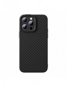 Pansarfodral för iPhone 14 Pro kompatibelt med MagSafe Baseus Syntetfiber härdat glas - svart