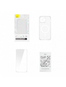 Baseus Crystal Magnetic Case för iPhone 14 Pro tunt MagSafe skal + transparent glas