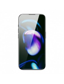 Baseus helskärmshärdat glas för iPhone 14 Pro med antiblått ljusfilter och 0,3 mm högtalarskydd + monteringsram
