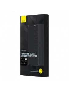 Baseus helskärmshärdat glas för iPhone 14 Pro med antiblått ljusfilter och 0,3 mm högtalarskydd + monteringsram