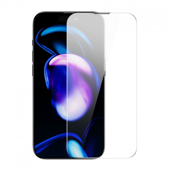 Baseus helskärmshärdat glas för iPhone 14 Pro med högtalarskydd 0,3 mm + monteringsram