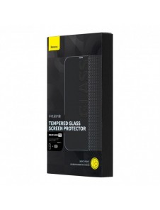 Baseus helskärmshärdat glas för iPhone 14 Pro med högtalarskydd 0,3 mm + monteringsram