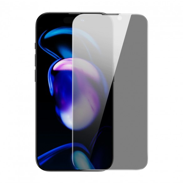 Baseus Privacy Härdat glas för iPhone 14 Pro Helskärm 0,3 mm Sekretessfilter Anti Spy + Monteringsram