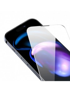 Baseus Set med 2x härdat glas för iPhone 14 Pro helskärm med högtalarskydd 0,3 mm + monteringsram