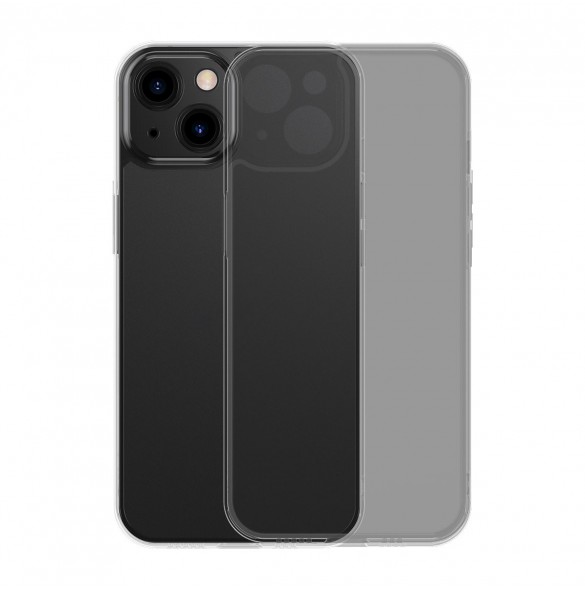 Baseus Frosted Glass Case skal för iPhone 13 hårt skal med en gelram svart (ARWS000901)