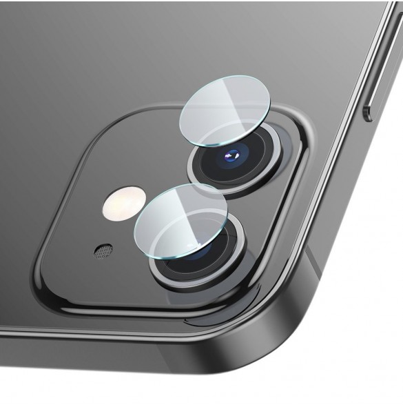 Baseus 2x 0,25 mm härdat glas 9H bakkamera för iPhone 12 / iPhone 12 mini transparent (SGAPIPH54N-JT02)