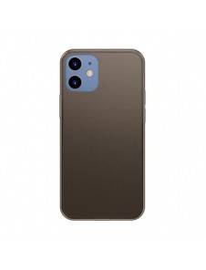 Baseus frostat glasfodral Stelt fodral med flexibel ram iPhone 12 mini Svart (WIAPIPH54N-WS01)